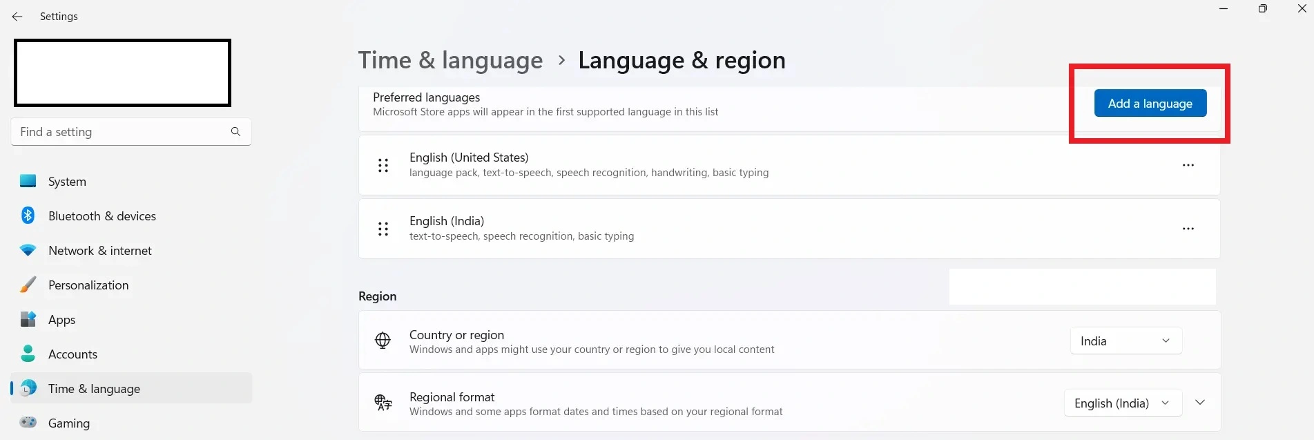 Add language in windows 11