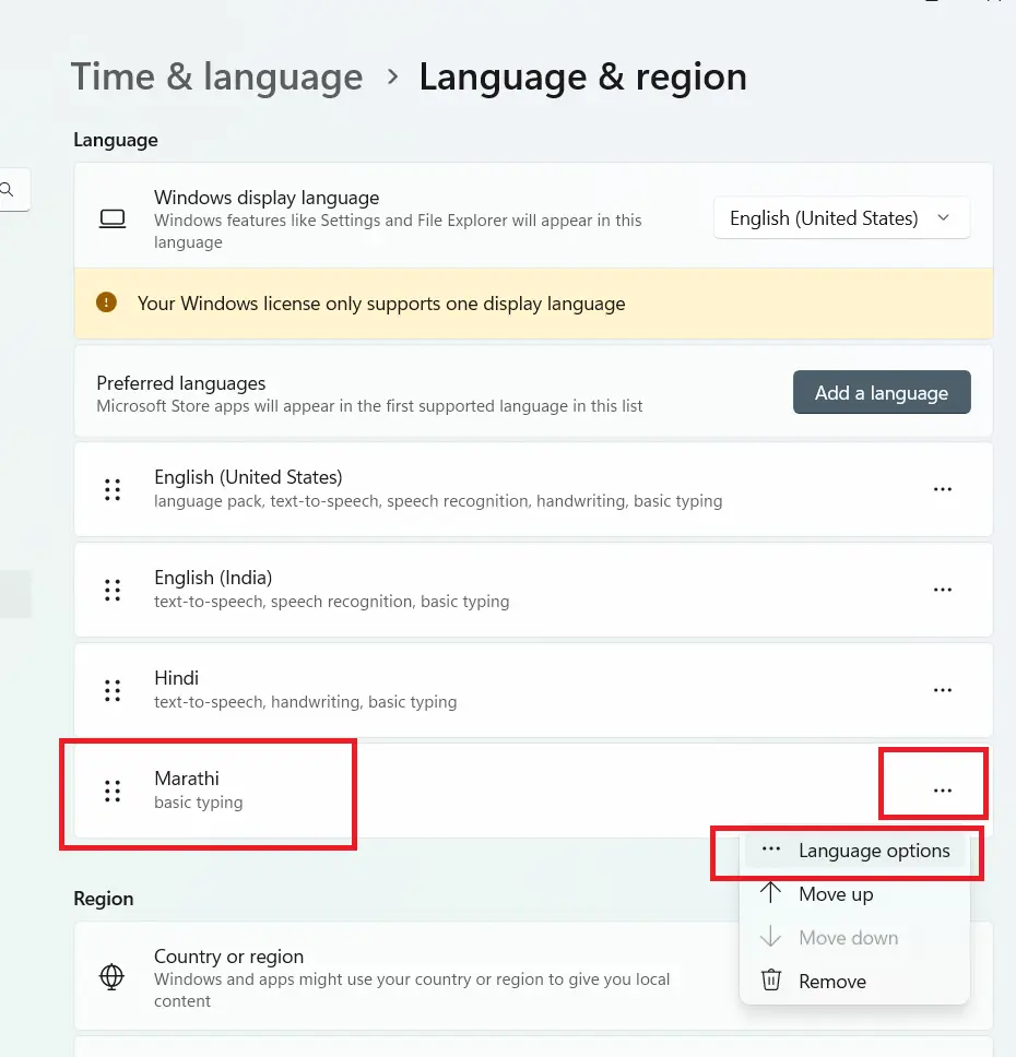 Add Marathi keyboard in windows 11