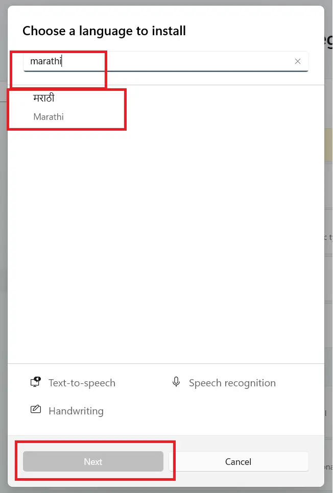 Add Marathi language in windows 11