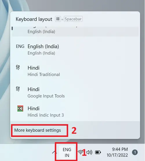 Enable Marathi Indic input in windows 11